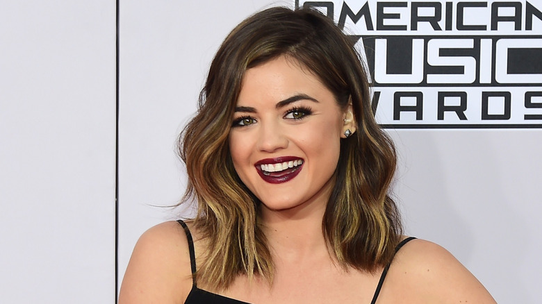 Lucy Hale with a short hairstyle