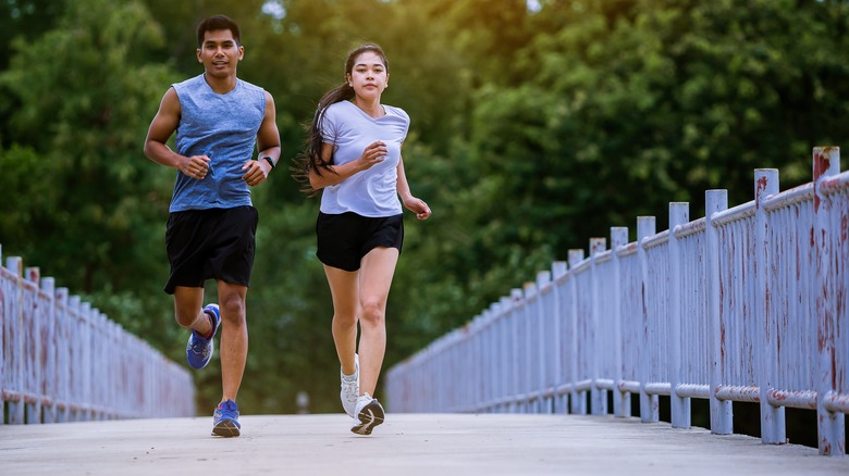 Couple running