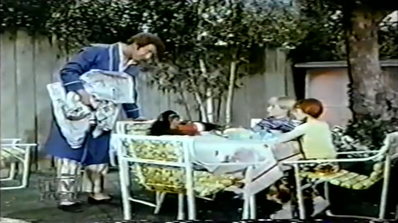 Ted Bessell, Jackie the Chimp, and Scott Kolden in a portrait promoting "Me and the Chimp" in 1972