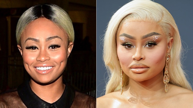 Side by side photos of Blac Chyna (aka Angela White) to show how much her face has changed over time