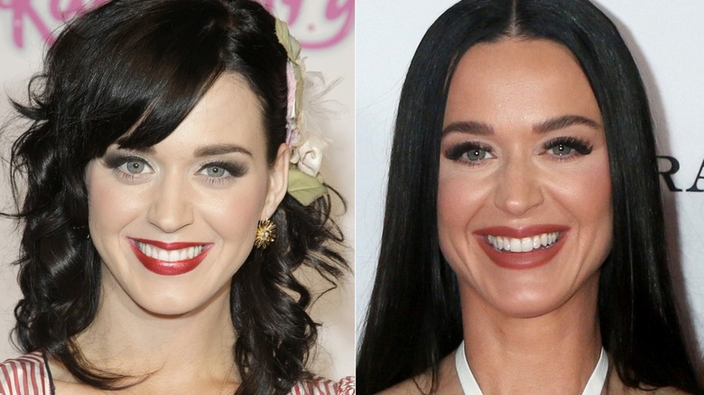 Side by side photos of Katy Perry in 2007 and 2024