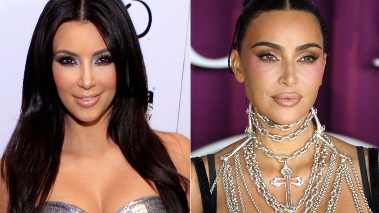 Side by side photos of Kim Kardashian in the 2010s and in 2025