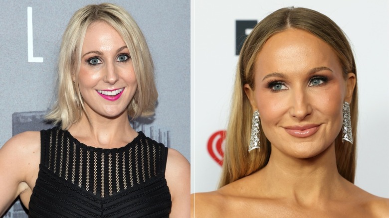Side by side pictures of comedian Nikki Glaser in 2015 and in 2026 at the iHeartRadio Music Awards