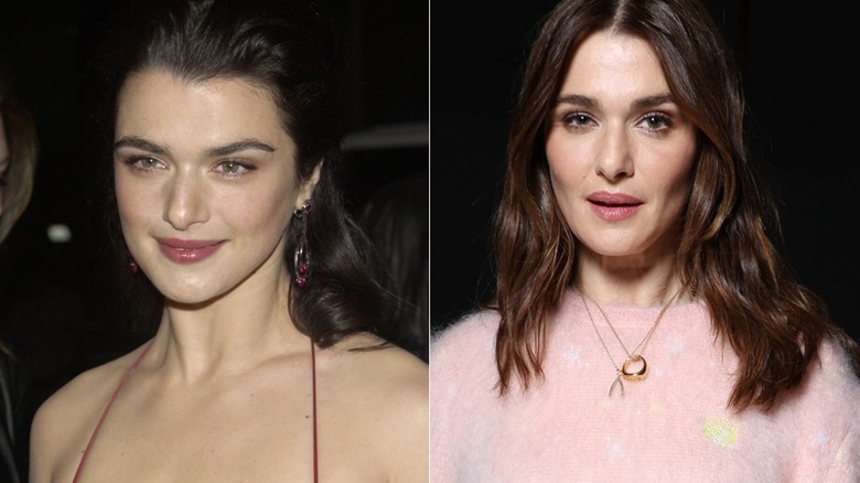 Side by side photos of Rachel Weisz in 2003 and 2025