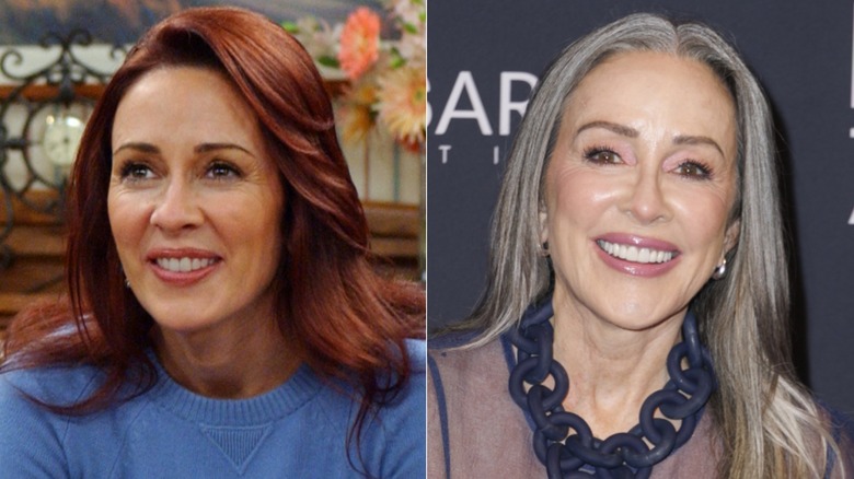side-by-side photos of younger and older Patricia Heaton