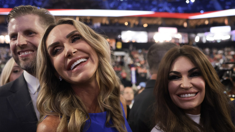 Eric Trump, Lara Trump, and Kimberly Guilfoyle at the RNC National Convention in 2024
