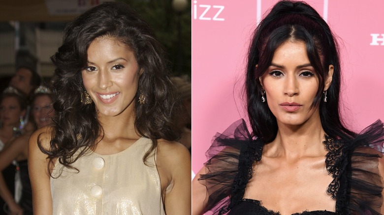 Split photo of Jaslene Gonzalez in 2006 & in 2019 at the Billboard Women In Music event