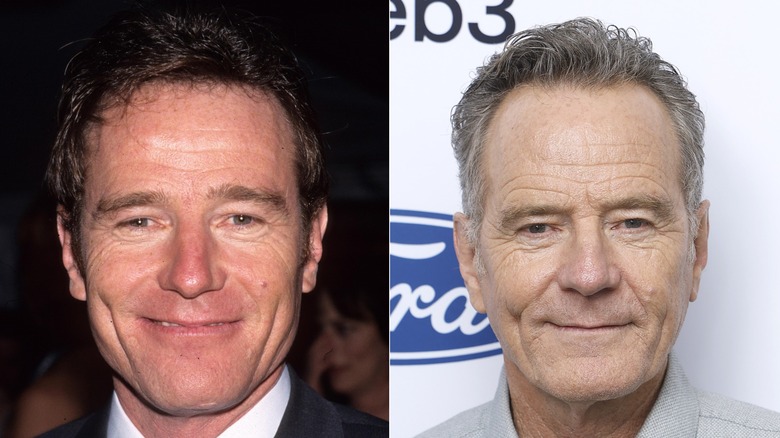 Bryan Cranston on the red carpet in 2000 and in 2025.