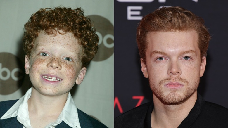 Cameron Monaghan attending red carpet events in 2003 and 2025.