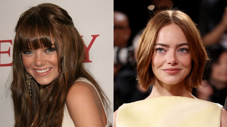 Emma Stone attending an event in 2006 and in 2026.