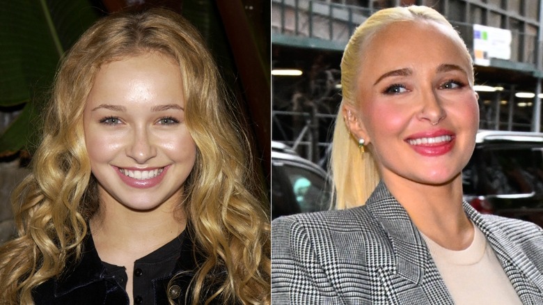 Hayden Panettiere in the early 2000s and in 2024.