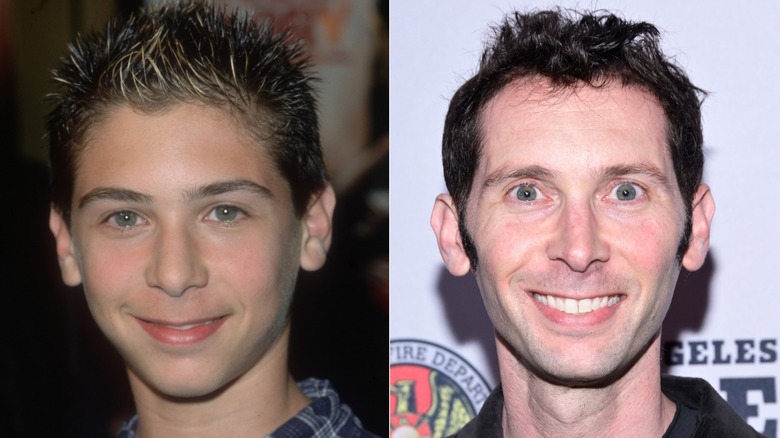Justin Berfield on the red carpet in 2000 and in 2025.