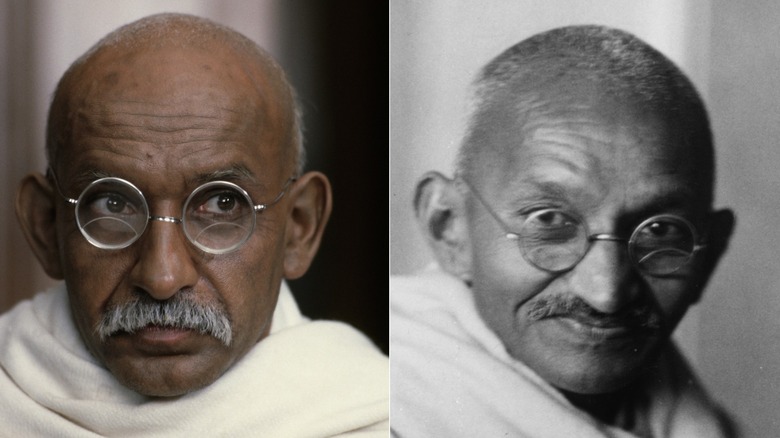 Ben Kingsley in 1982's "Gandhi" & Gandhi circa 1940
