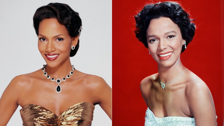 Halle Berry as Dorothy Dandridge in 1999's "Introducing Dorothy Dandridge" & Dorothy Dandridge poses for a portrait in 1955