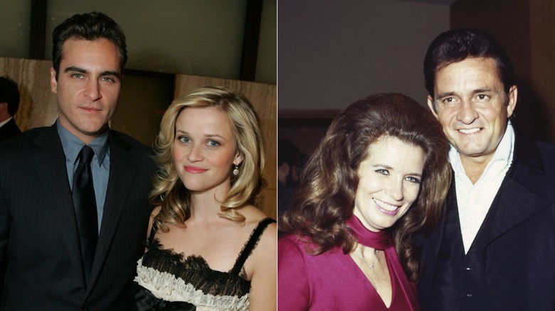 Joaquin Phoenix & Reese Witherspoon at a screening of "Walk the Line" & June Carter and Johnny Cash in 1969