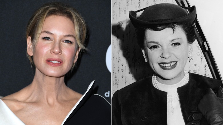Renée Zellweger at the 2019 Annual Hollywood Film Awards & Judy Garland in 1963