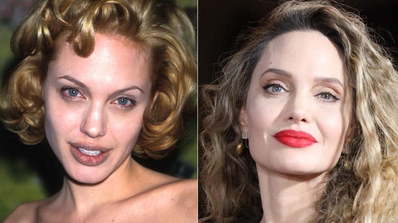 Angelina Jolie younger vs. older split image