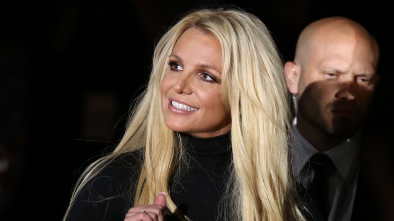 Brittney Spears looking to the side and smiling