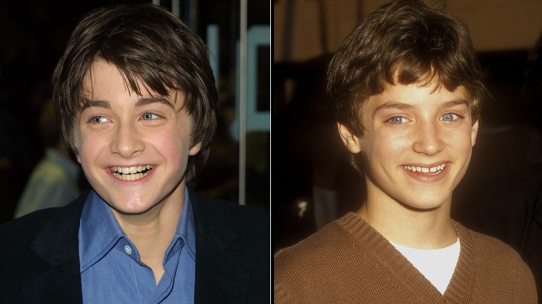 Side-by-side images of Daniel Radcliffe and Elijah Wood when they were young