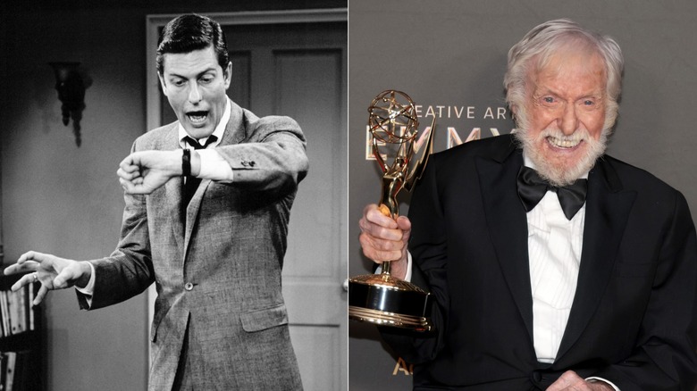 Dick Van Dyke in a promo photo & Dick Van Dyke holding an Emmy