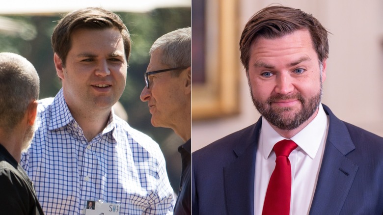 Side-by-side photos of JD Vance