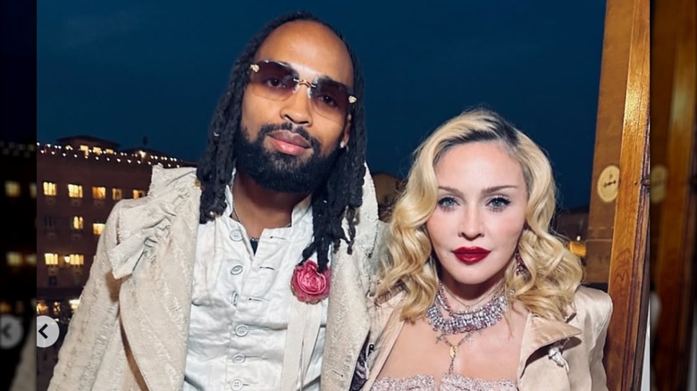 Madonna posing with her boyfriend Akeen Morris