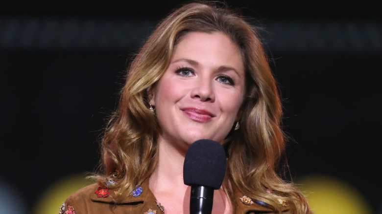 Sophie Grégoire Trudeau holding microphone