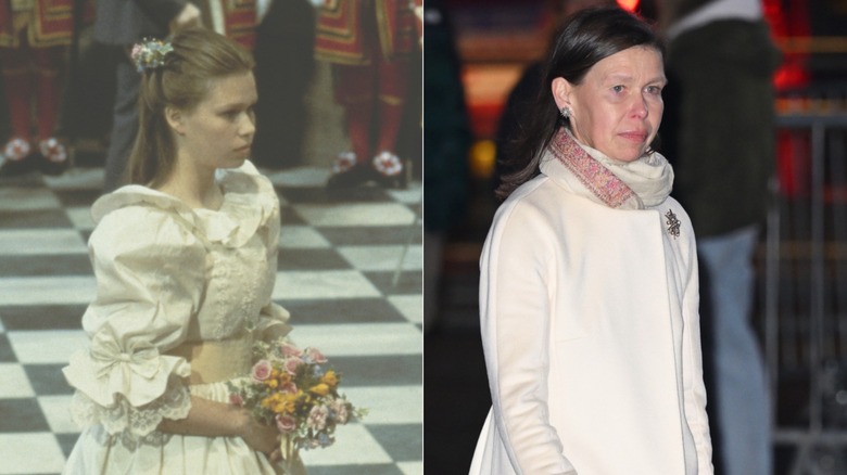 Lady Sarah Chatto as a young girl in 1981 and again in 2023.