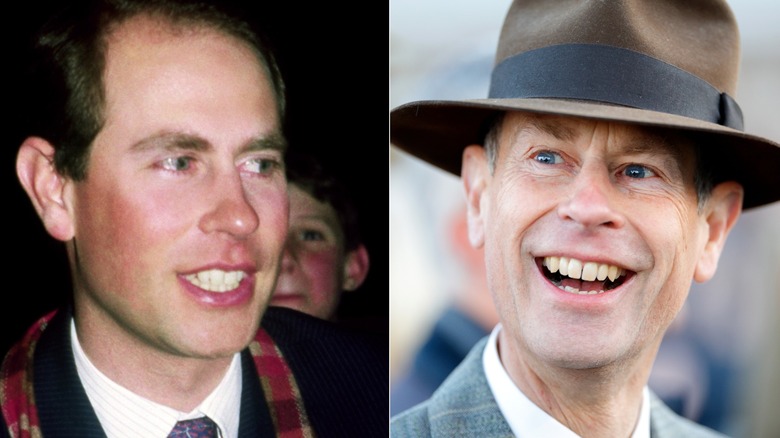 Prince Edward as a younger man in 1993 and more recently in 2025.