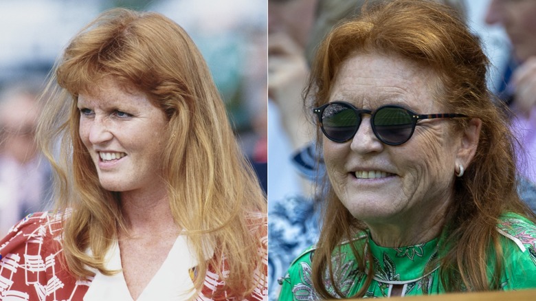 Sarah Ferguson, Duchess of York, in 1989 and more recently in 2025.
