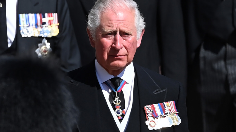 Charles at Philip's funeral