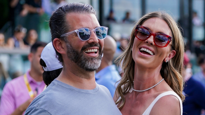Donald Trump Jr. and Bettina Anderson laughing together