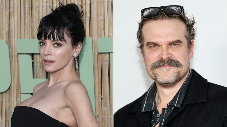 Lily Allen and David Harbour, separately, in 2025