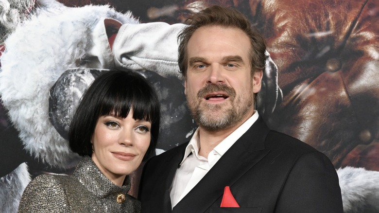 Lily Allen and David Harbour on the red carpet in 2022