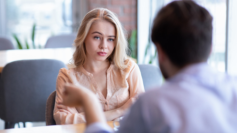 Woman looking unhappy 