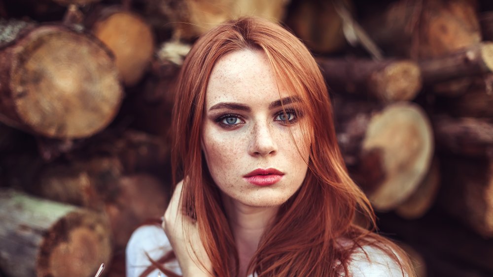 Woman with freckles