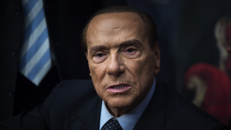 Silvio Berlusconi looking to camera