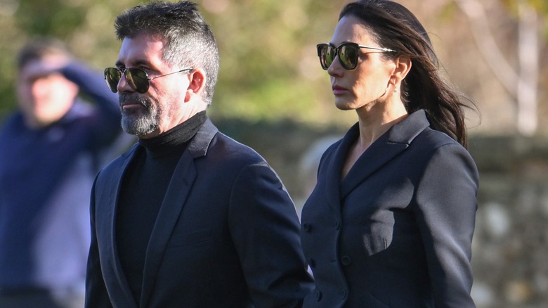 Simon Cowell and Lauren Silverman attend the funeral for singer Liam Payne
