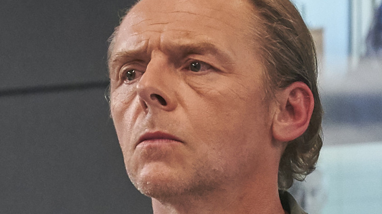 Simon Pegg looking serious in The Undeclared War