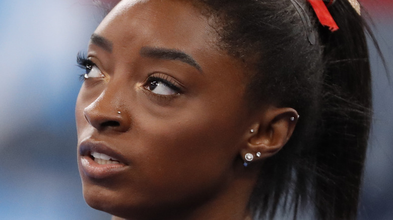 Simone Biles looking serious