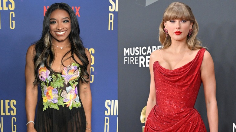 Simone Biles and Jonathan Owens posing for a photo