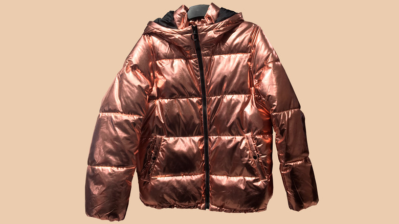 Metallic puffer jacket