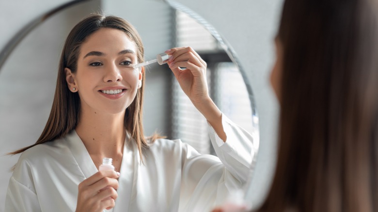 woman doing skincare, skincare routine