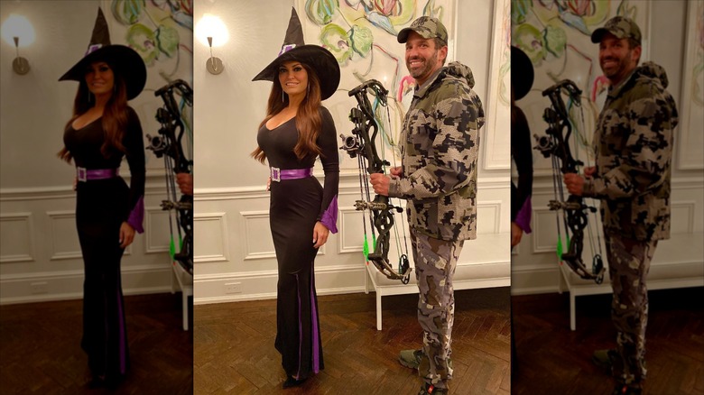 Kimberly Guilfoyle posing with Donald Trump Jr. in Halloween costumes