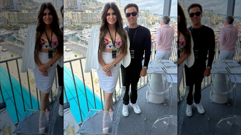 Kimberly Guilfoyle posing with her son