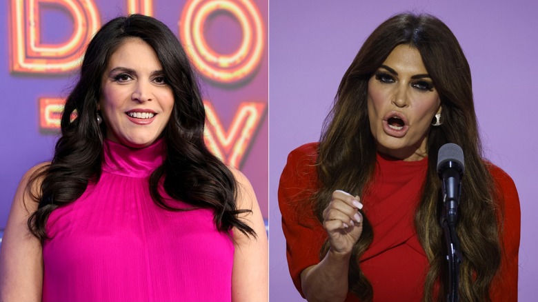 Side-by-side images of Cecily Strong and Kimberly Guilfoyle