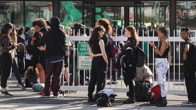 people on line at casting call