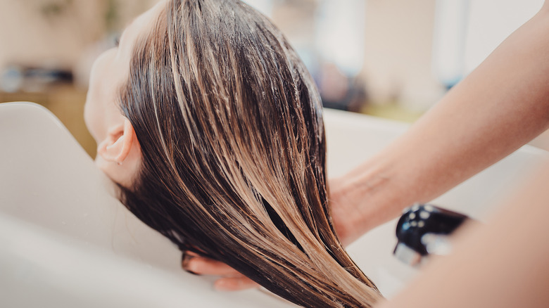 hair with highlights rinse