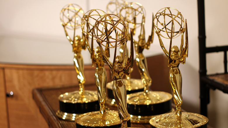 Table full of Daytime Emmy awards