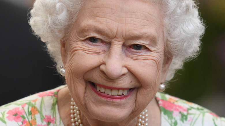 Close up of Queen Elizabeth II smiling